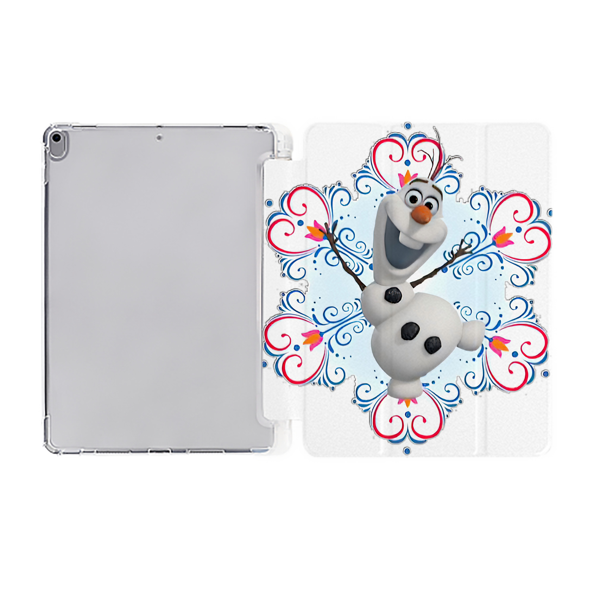 （画像用） アナと雪の女王 アンナ エルサ Frozen Anna Elsa IPad ケース ペン収納付き 三つ折りスタンド PUレザー×シリコン 対応機種9.5/10.5/10.9インチ